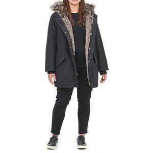 NWT Levi's Women's Faux Fur Lined Hooded Parka Jacket Plus Size 1X $300 2D104